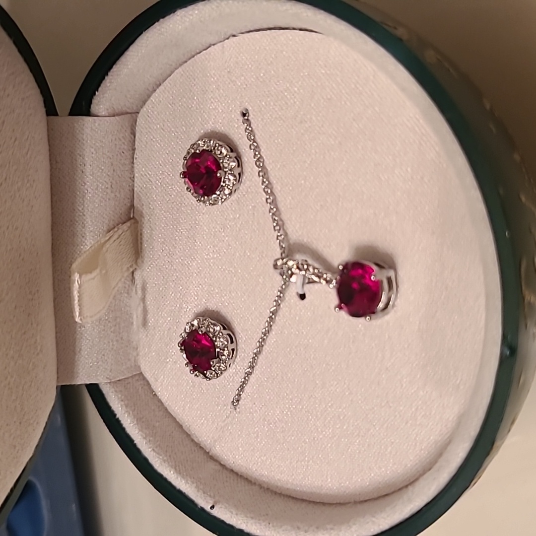 Brillance Fine Silver Plate Genuine Crystal Necklace And Matching Post Earrings
